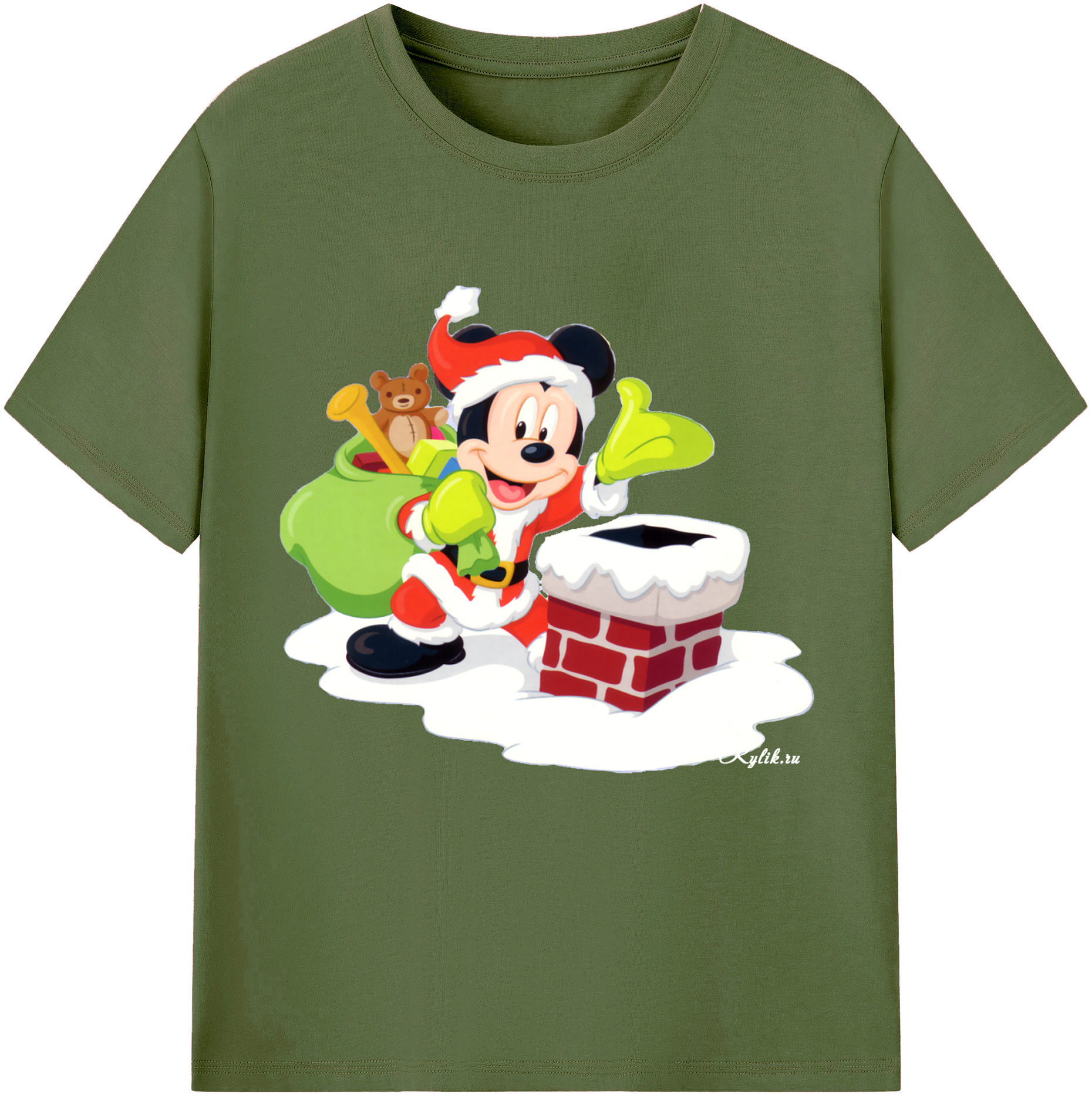 （画像用） ミッキーマウス Mickey Mouse 綿100％半袖Tシャツ（フロントプリント）